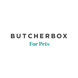 ButcherBox for Pets logo with black and teal text on white background