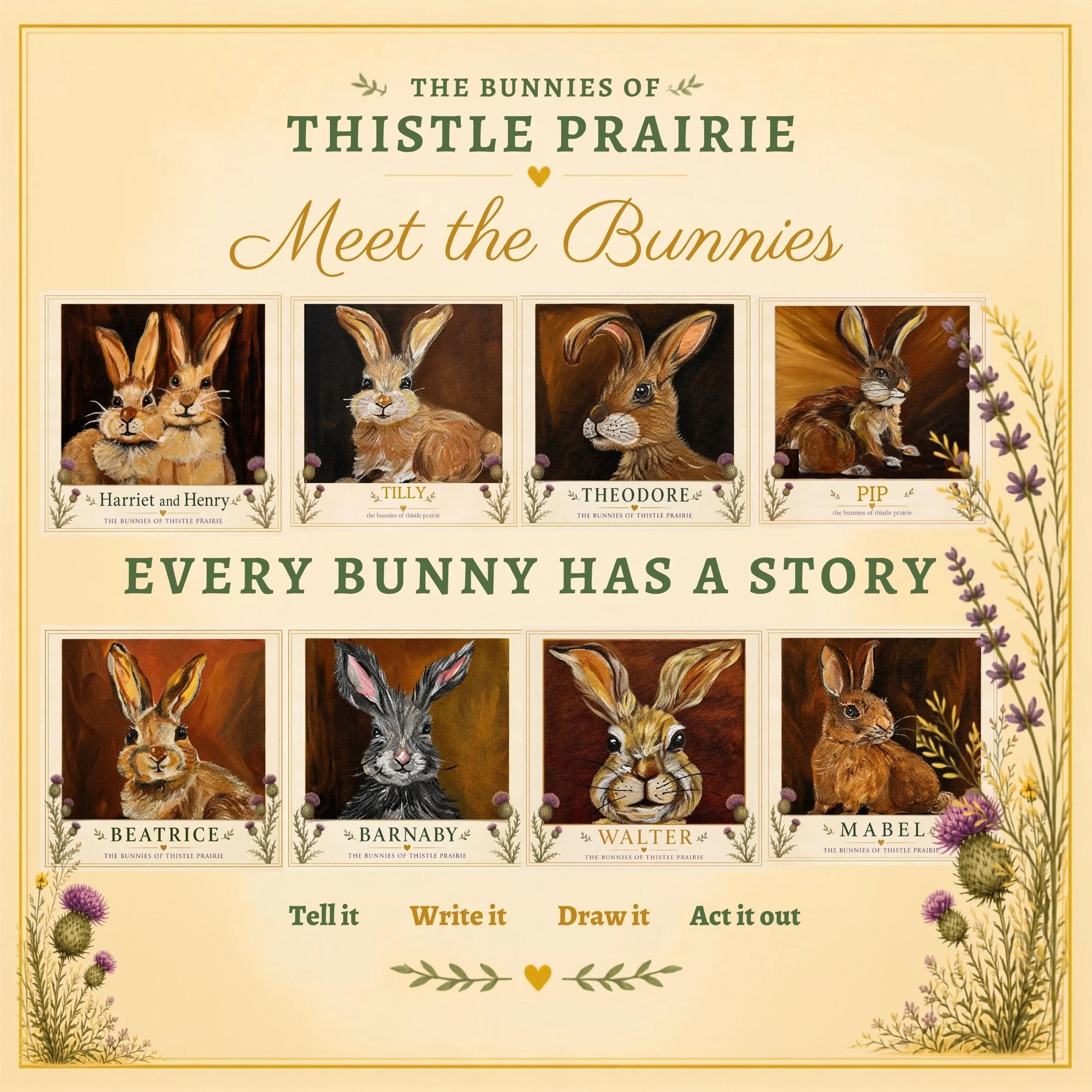The Bunnies of Thistle Prairie Story Cards