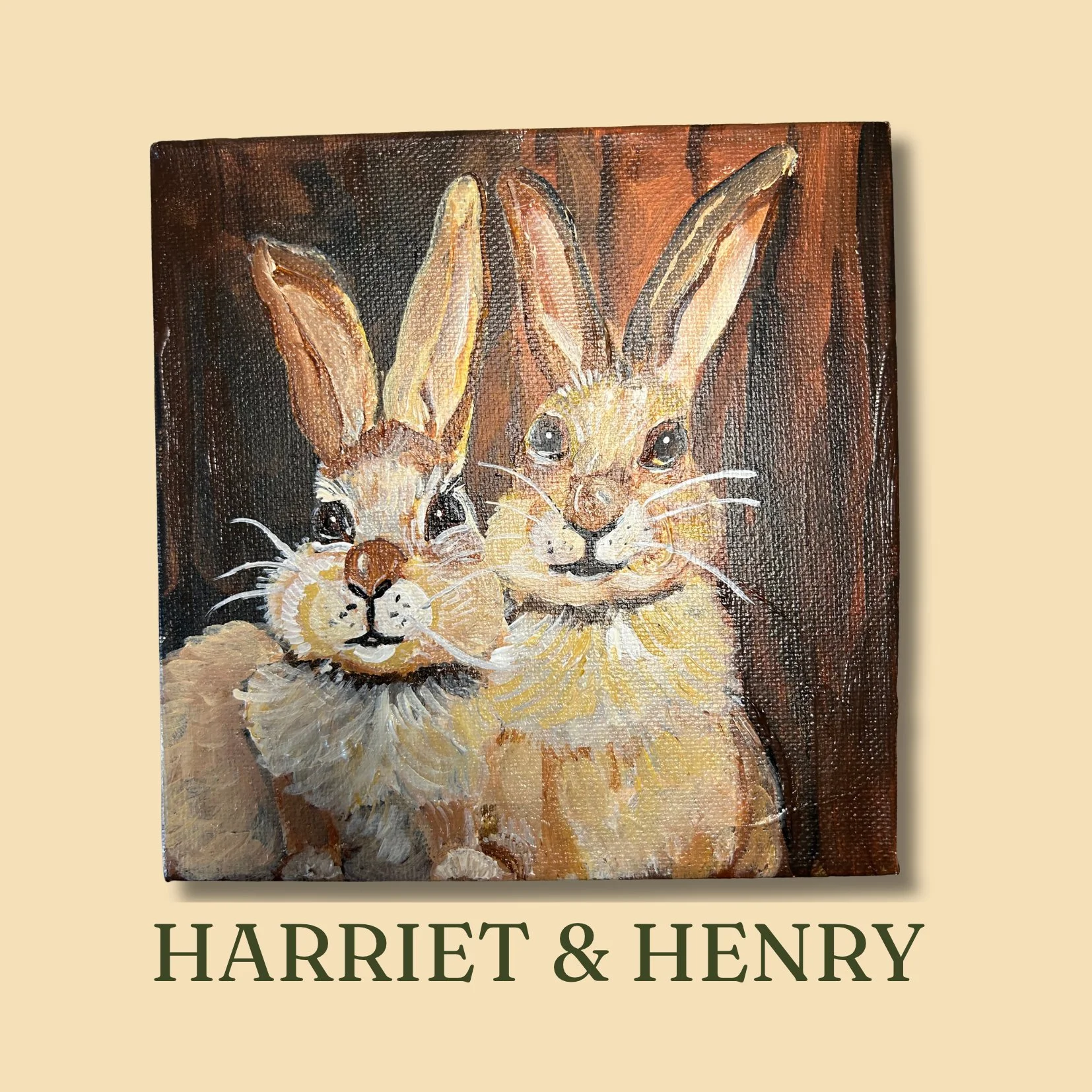 Harriet & Henry - Original 6x6 painting