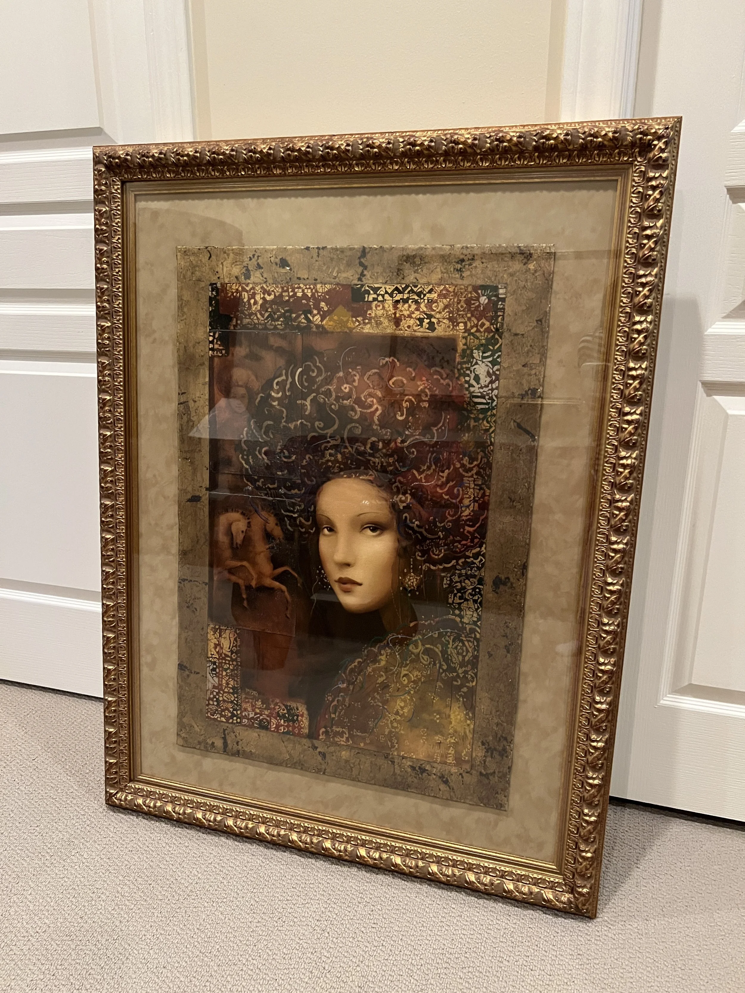 Framed Limited Edition Print, Portrait of a Woman with Horses
