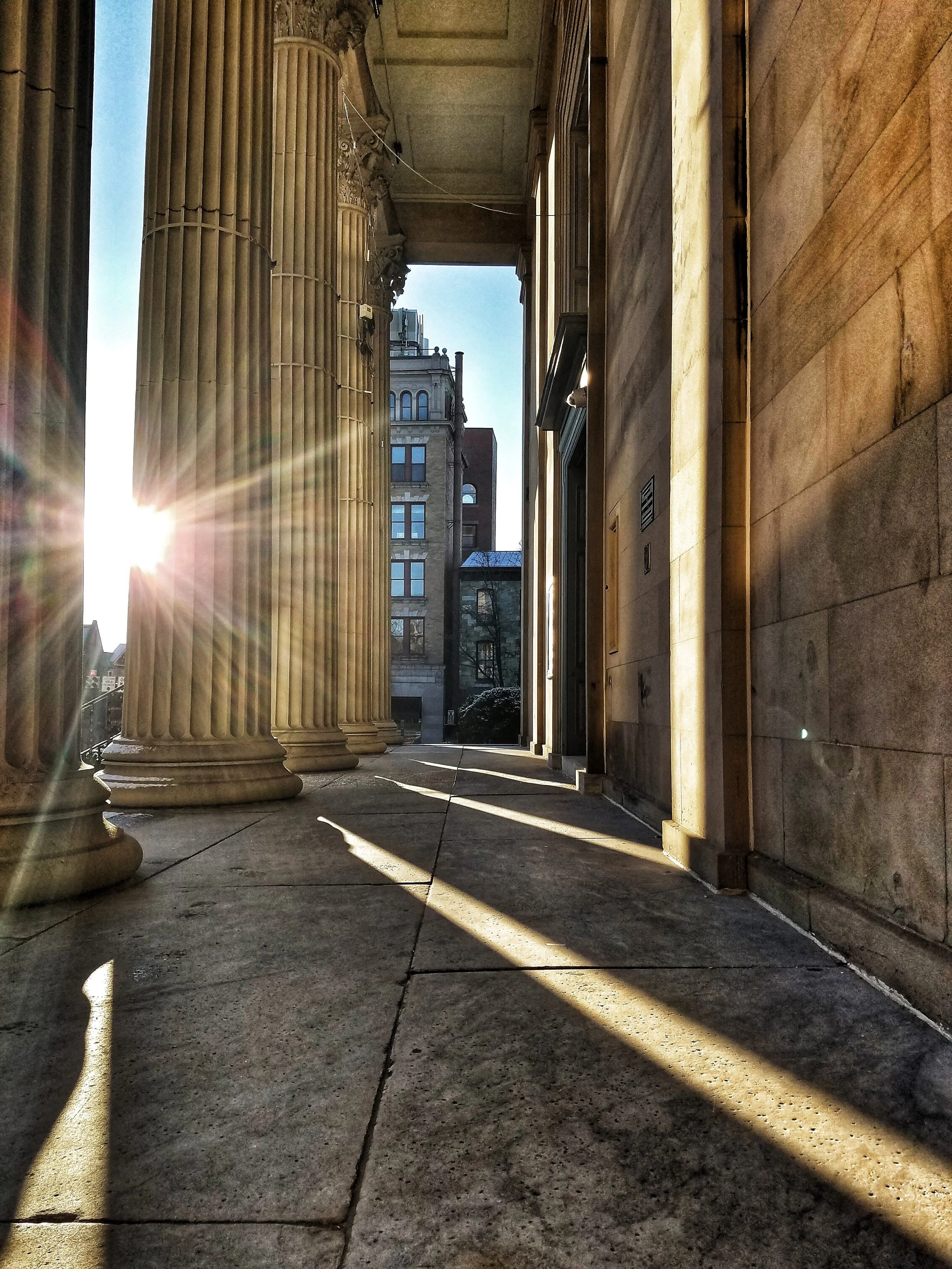 Peeking Through Pillars 8x10