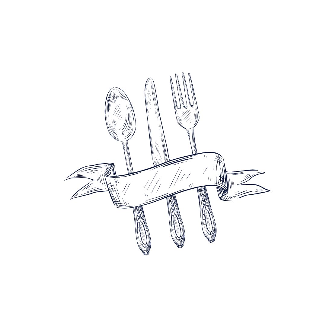 Illustration of silverware.
