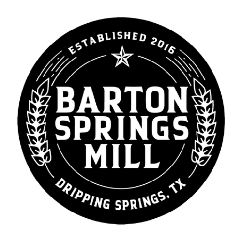 Logo for Barton Springs Mill, established in 2016, located in Dripping Springs, Texas.