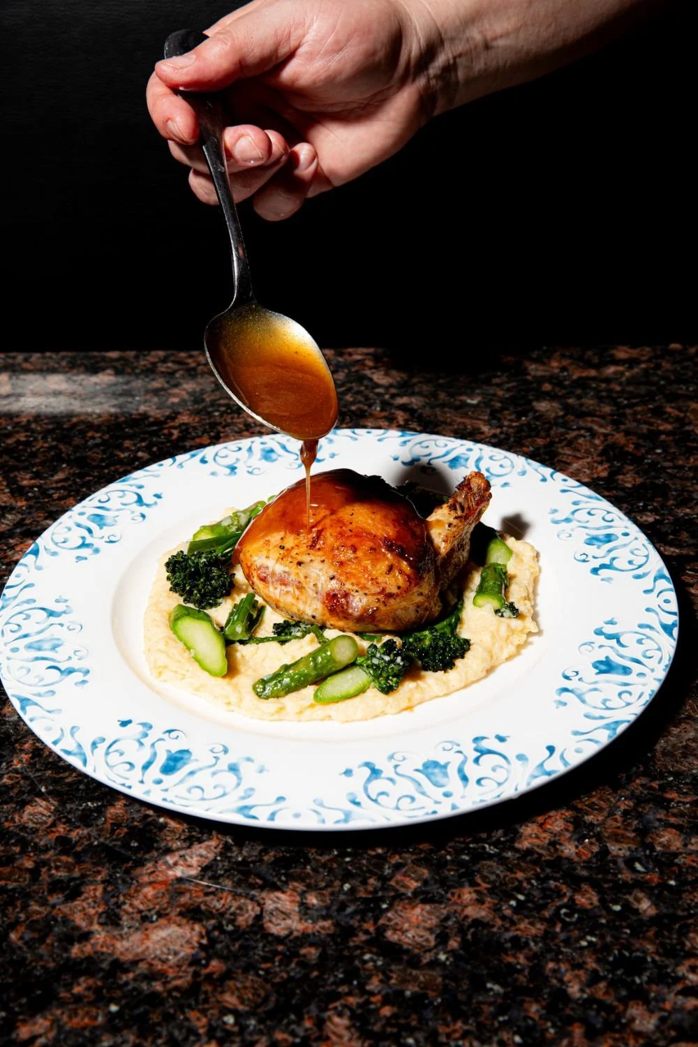 Photo of a plated dinner from Gourmet Gals Catering.