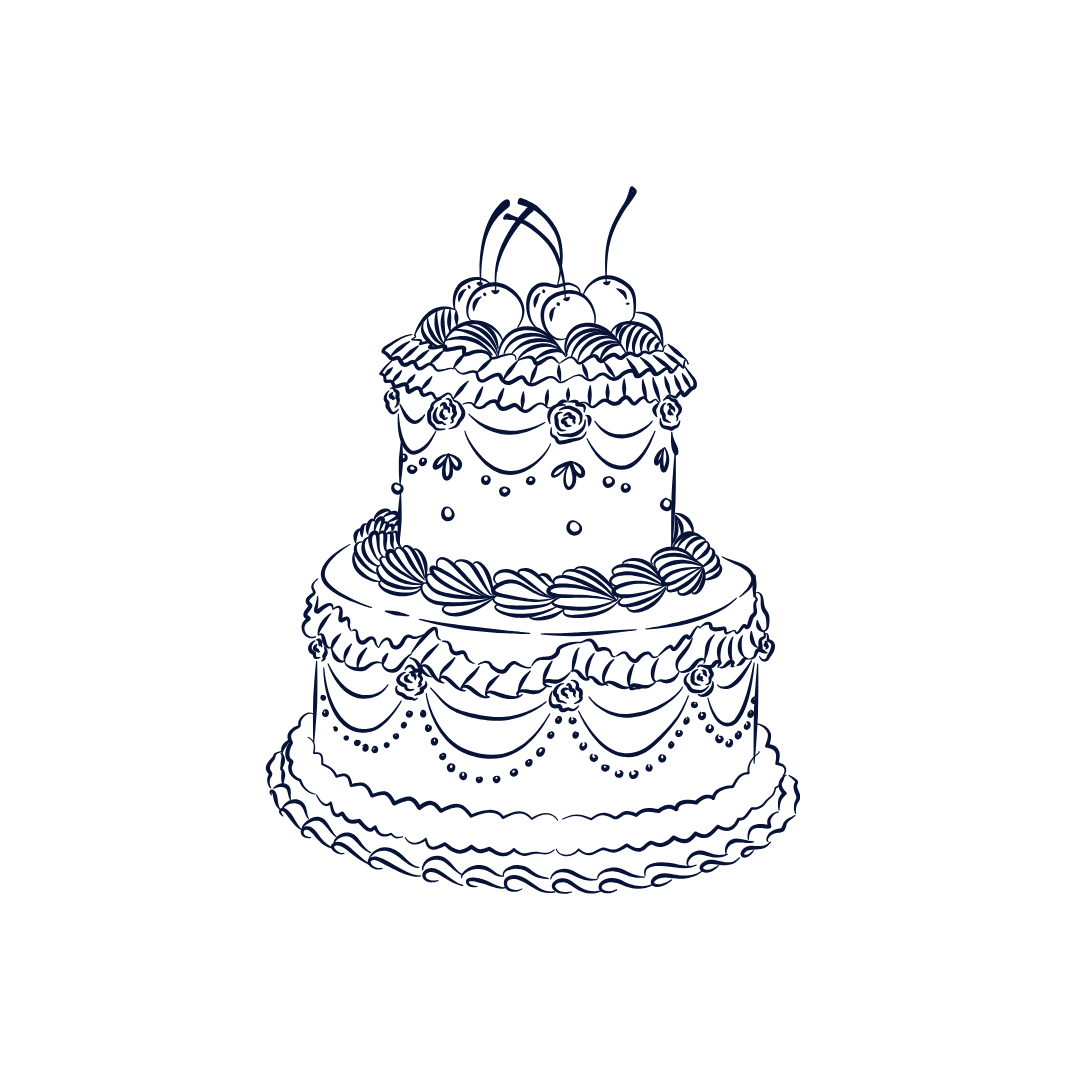 Illustration of a wedding cake.