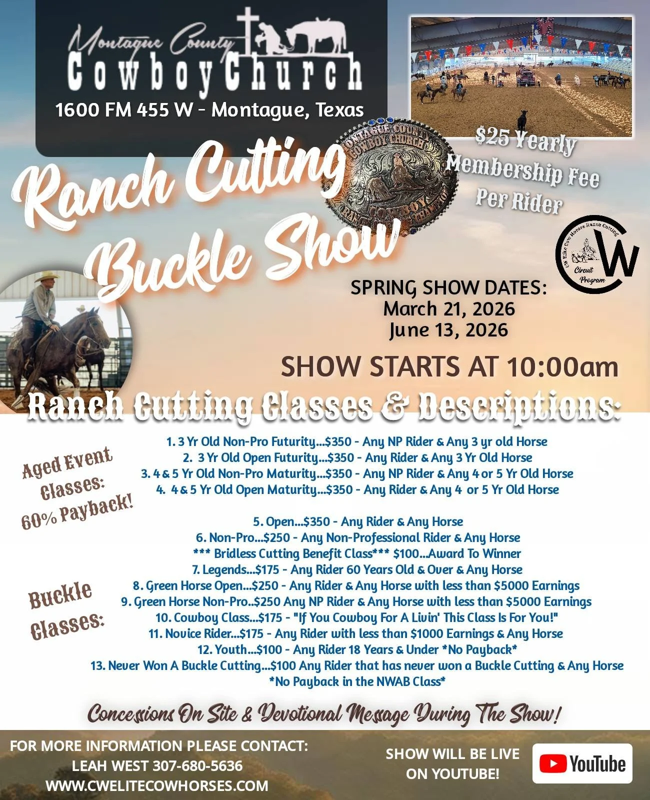 Montague County Cowboy Church Ranch Cutting Show