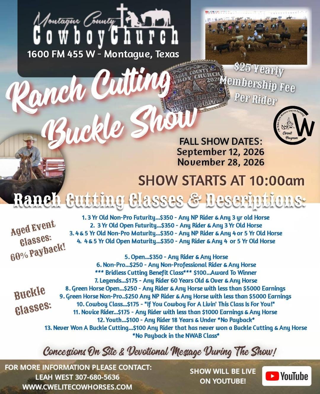 Montague County Cowboy Church Ranch Cutting Show