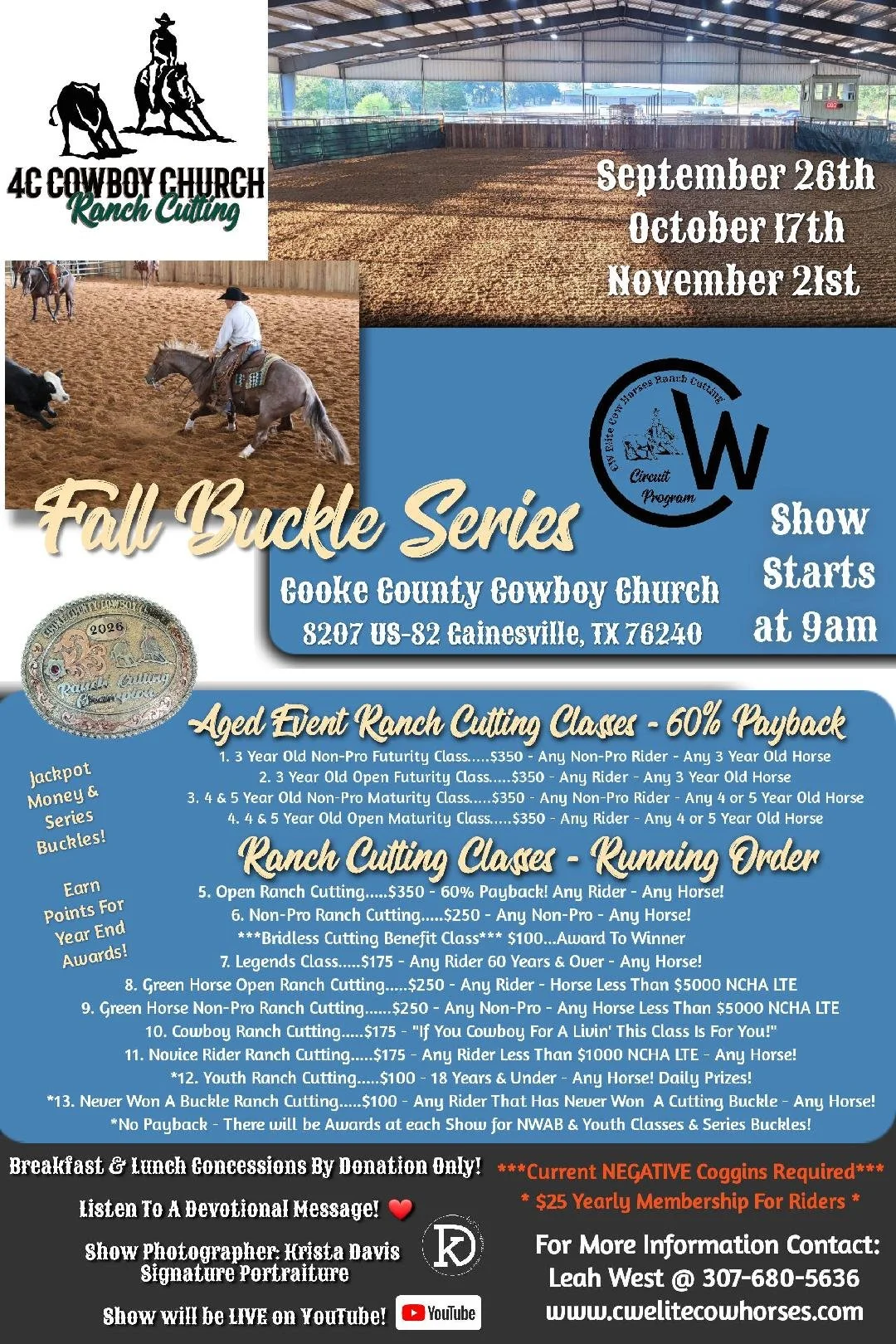Cooke County Cowboy Church Ranch Cutting Show