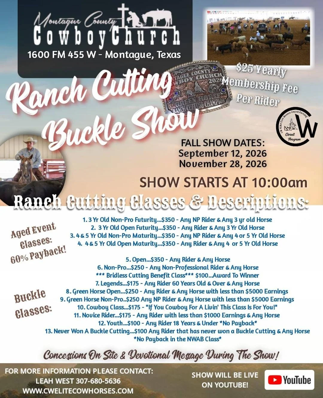 Montague County Cowboy Church Ranch Cutting Show