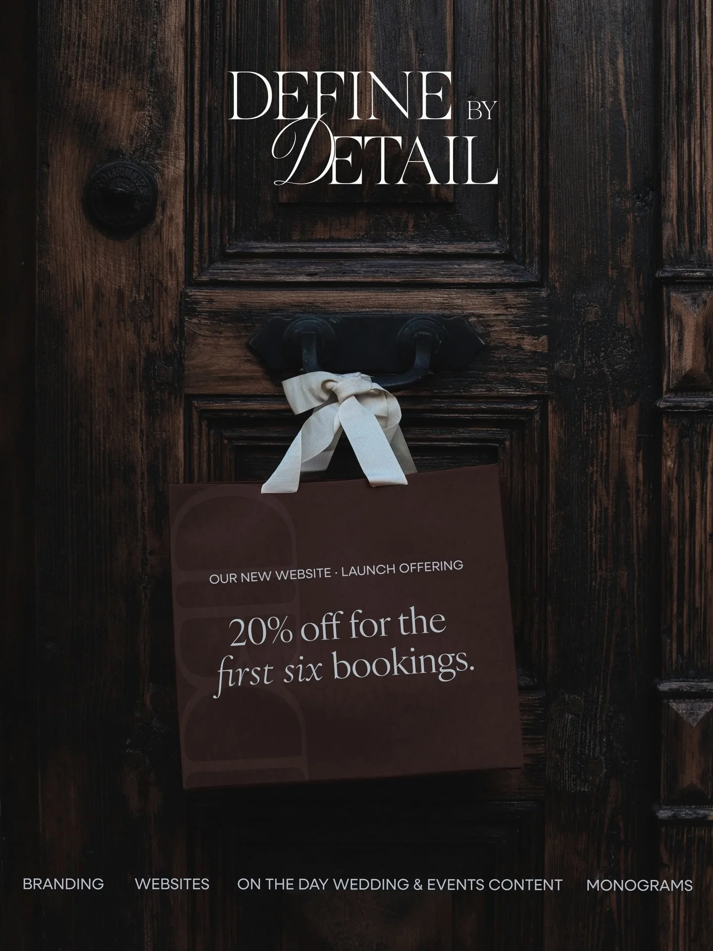 January is for planning with intention. 

To mark the beginning of 2026, we&rsquo;re offering a limited January booking incentive for the first six clients who enquire and confirm a booking via our website. 

Those six bookings will receive 20% off t