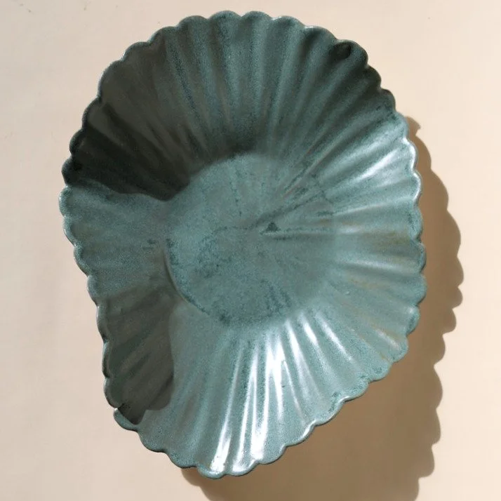 Wave Platter in Satin Seafoam (Small)