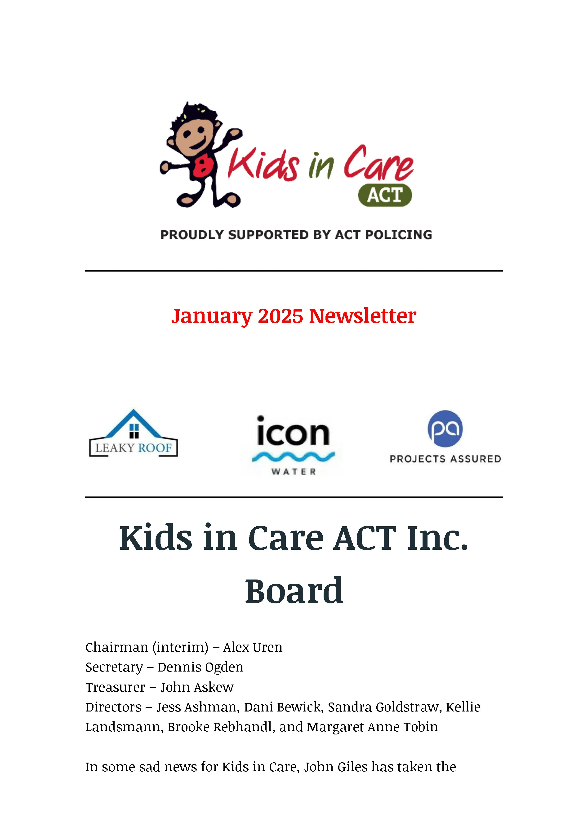 January 2025 Newsletter