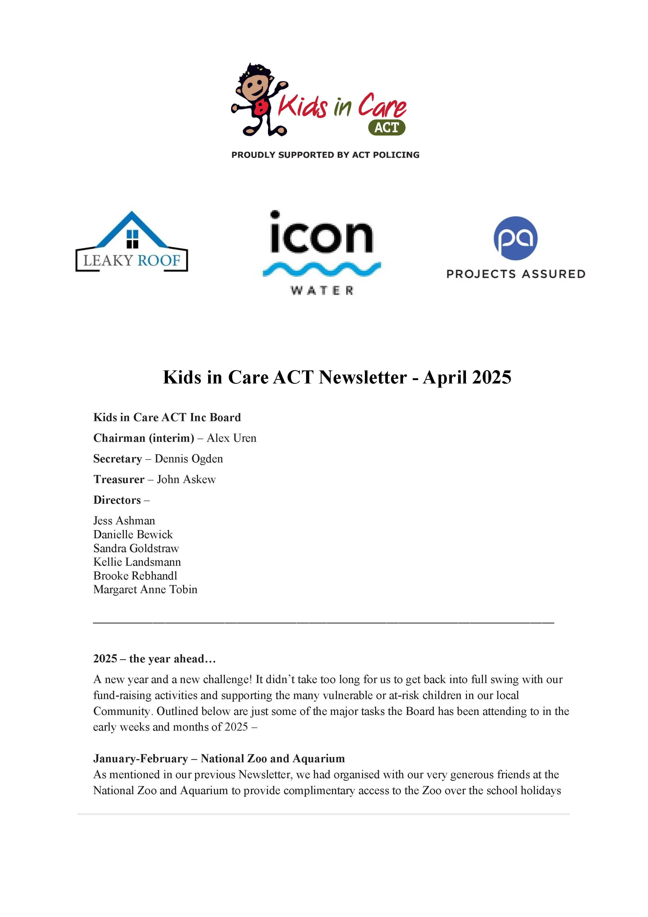 April 2025 Newsletter
