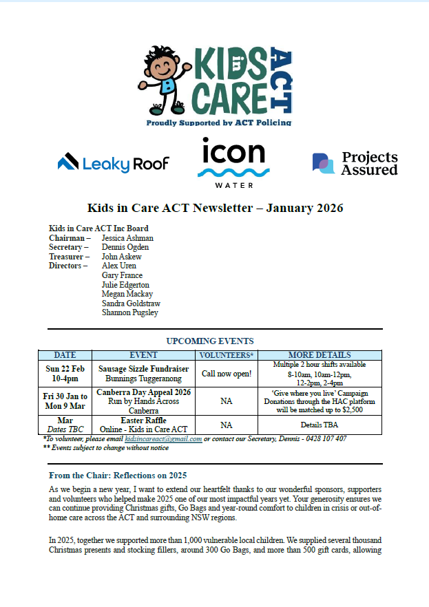 January 2026 Newsletter
