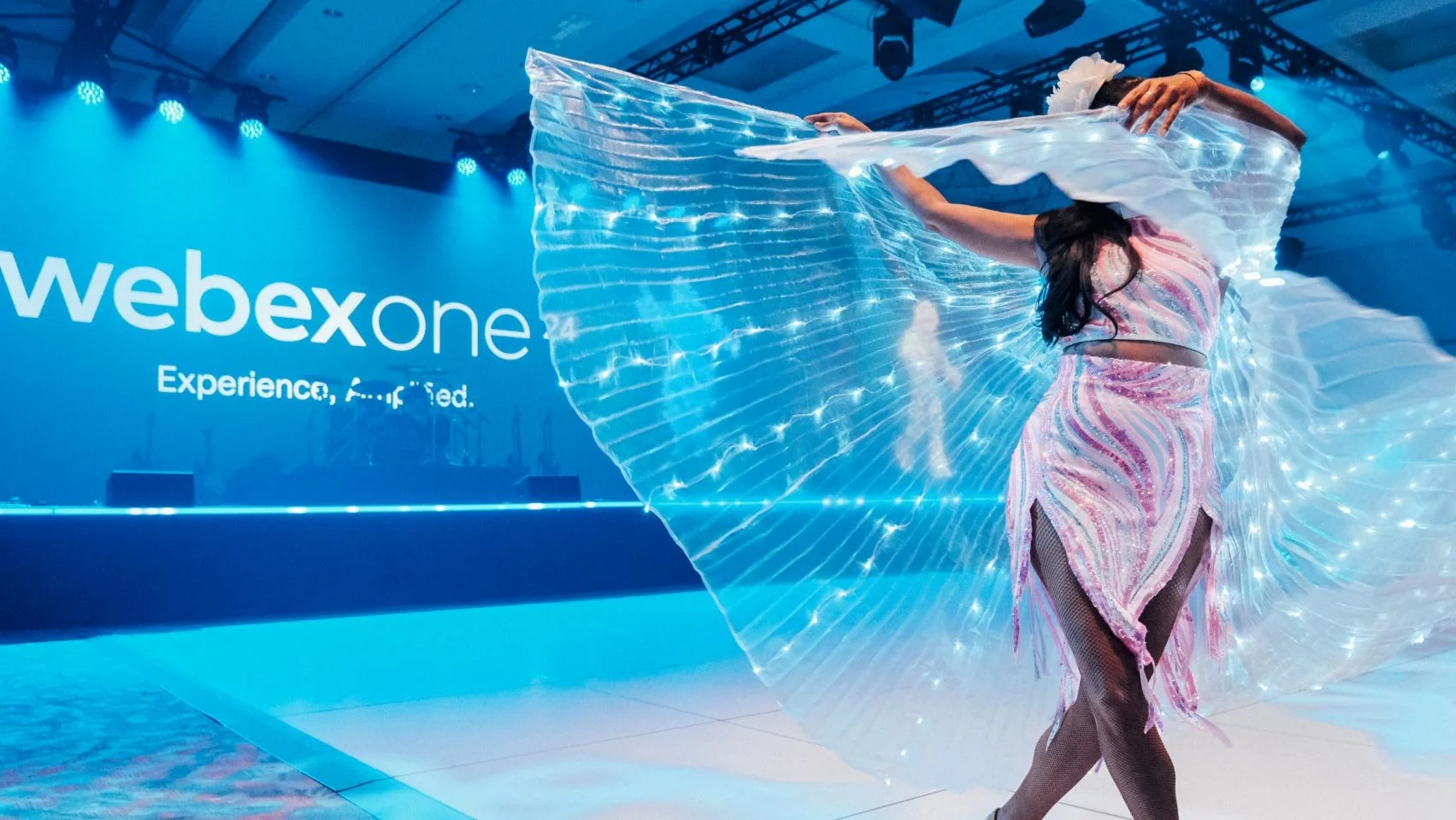 Performer on stage at WebexOne 2024 opening ceremony.