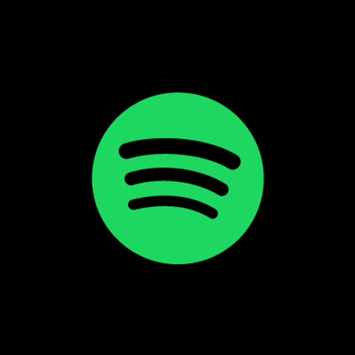 Green Spotify logo on black background
