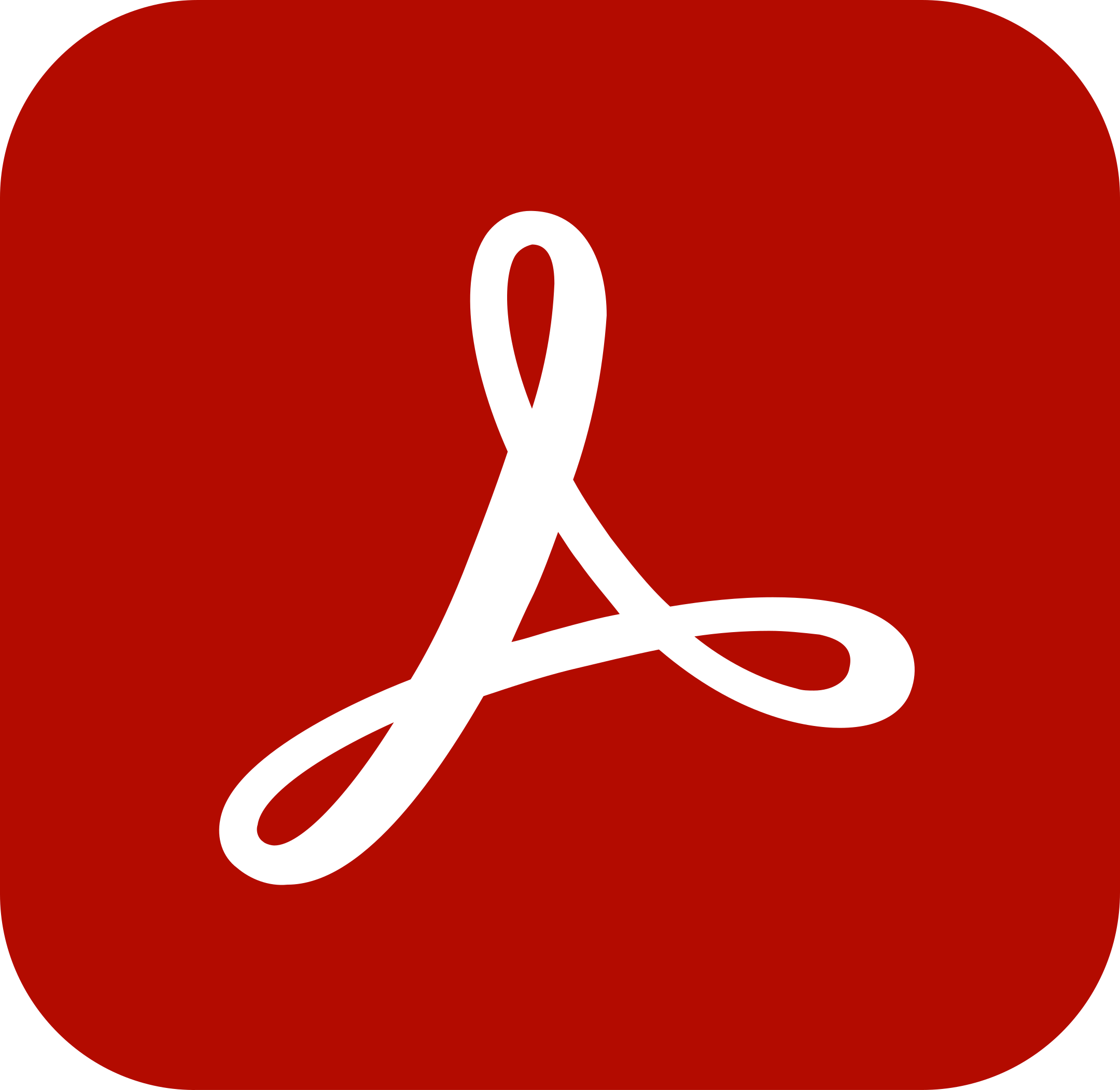 Red app icon with a white stylized letter 'A' in the center, representing Adobe Acrobat.