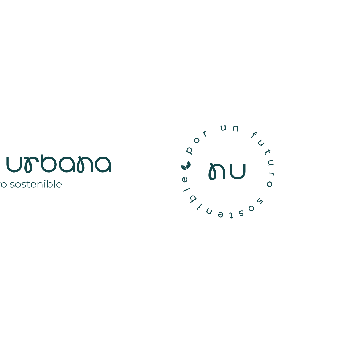 Logos for Urbana and a circular text that says "por un futuro sostenible" around a stylized "nu" in the center.