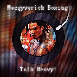 A digital illustration of a woman with dreadlocks inside a vinyl record with the text 'Margarvick Boxing' at the top and 'Talk Heavy!' at the bottom.
