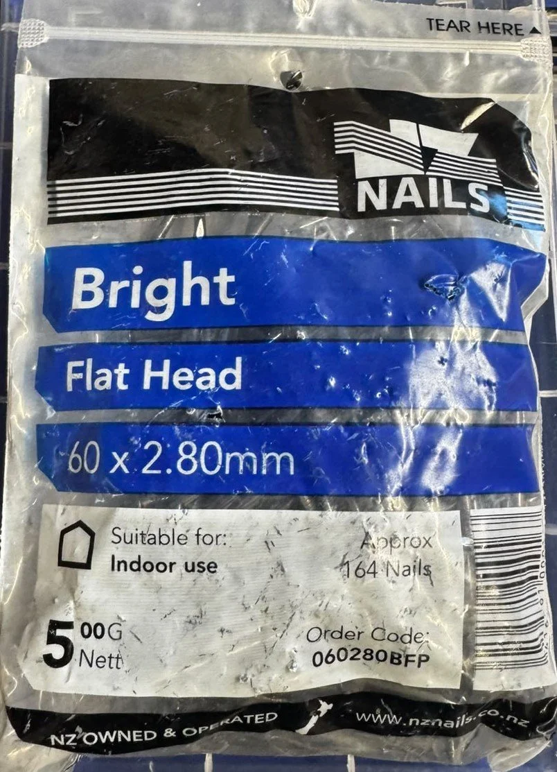 60x2.80mm Bright Flat Head Nails 500g