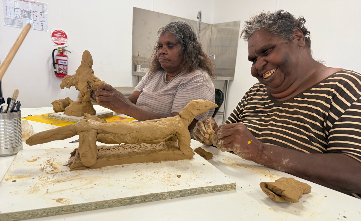 Rita Pula Loy and Jedda Purvis Kngwarrey