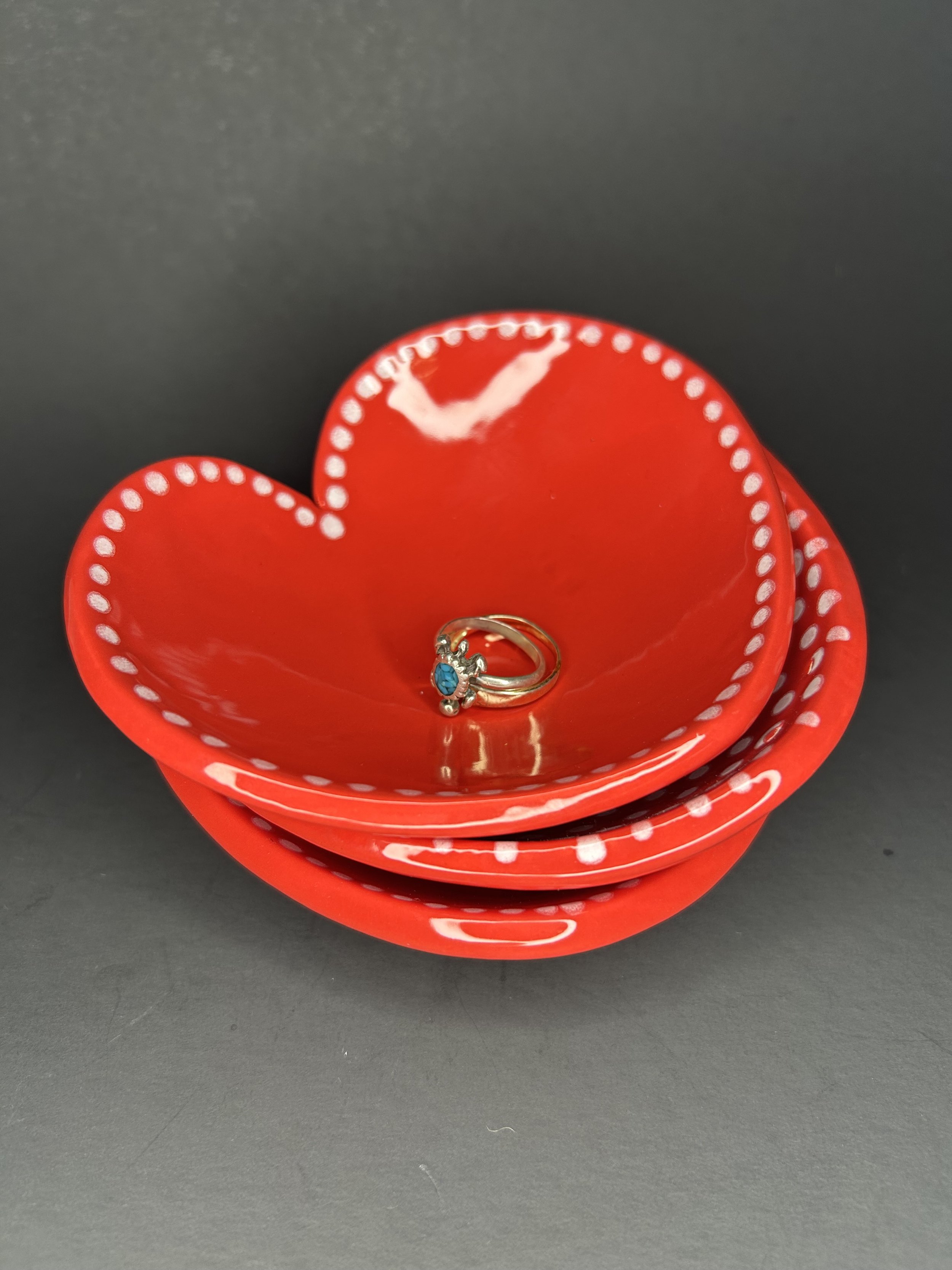 Red Heart Trinket Dish
