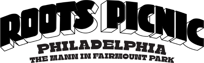 Bold stylized text reading "ROOTSPLASH" with smaller text underneath that says "PHILADELPHIA" and "THE BANK IN FAIRGROUND PARK" in black and white.