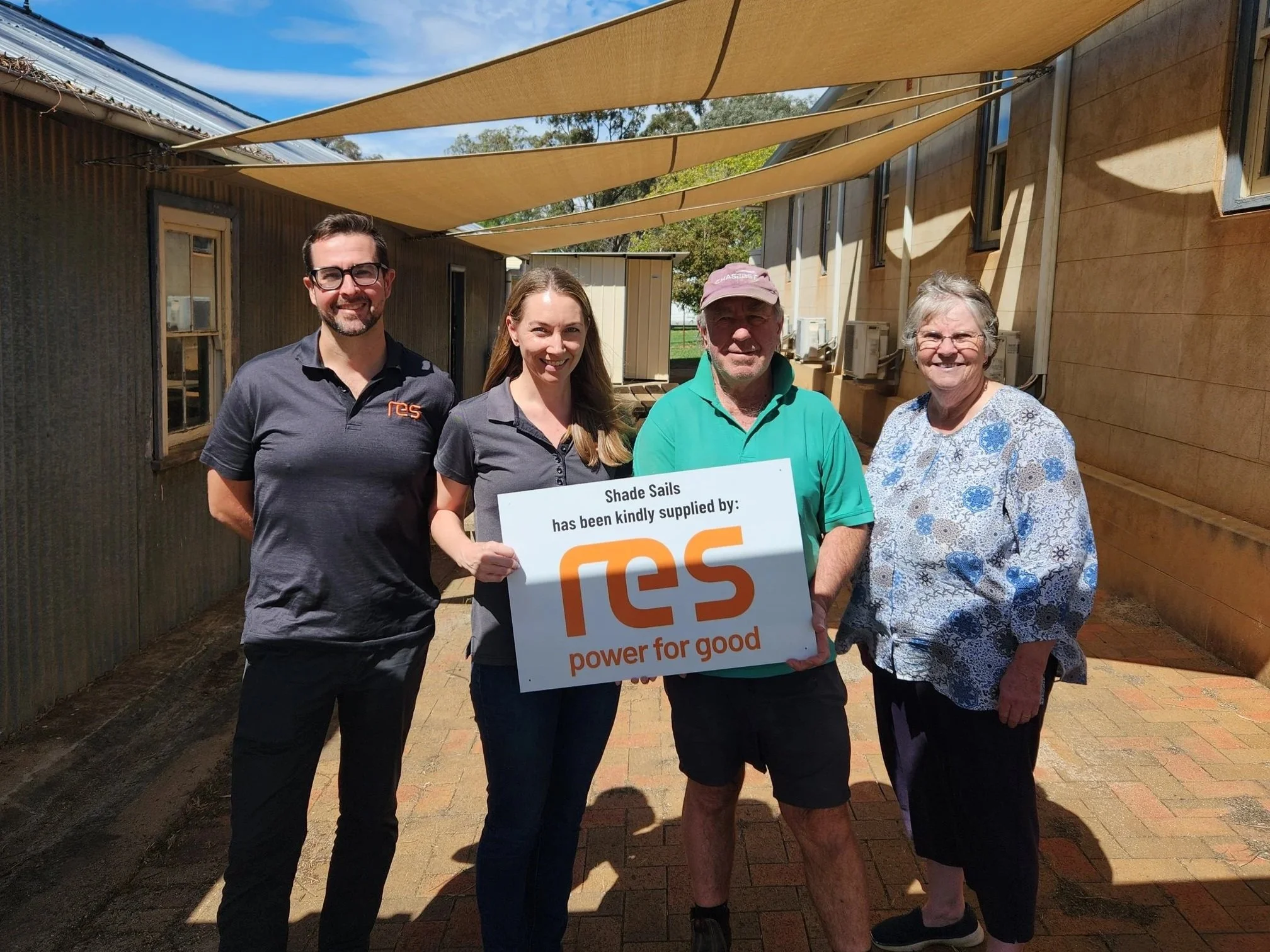 RES sponsors new shade sails at Euchareena Soldiers Memorial Hall