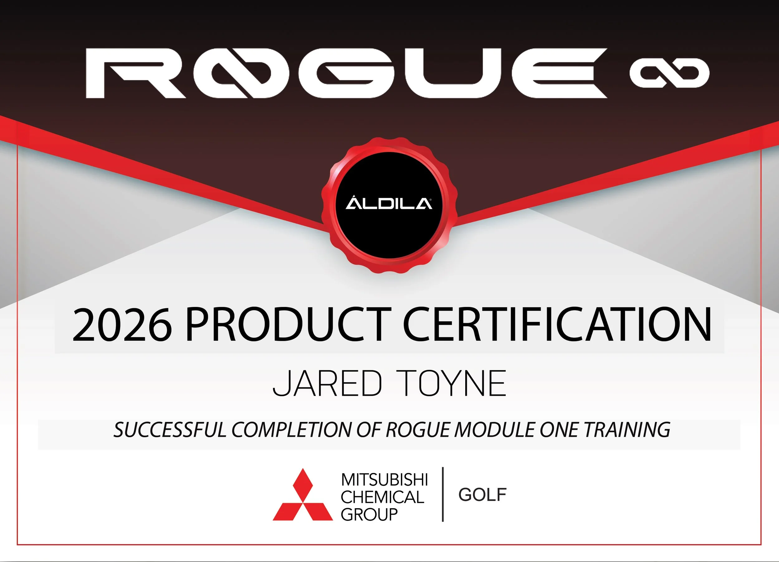 ALDILA training module certificate