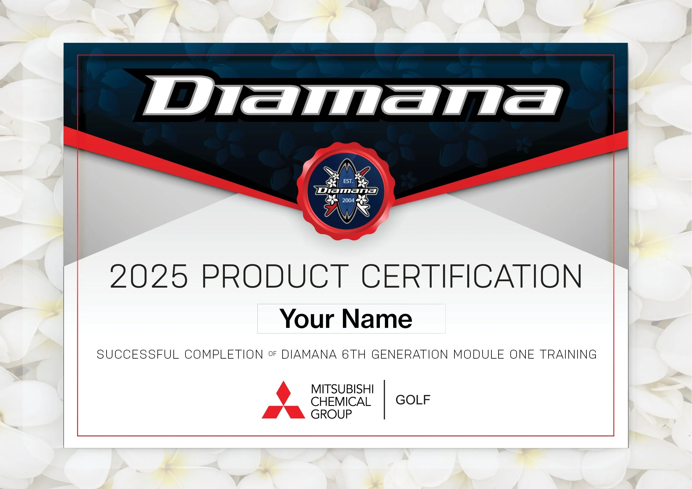 Mitsubishi Golf training module certificate