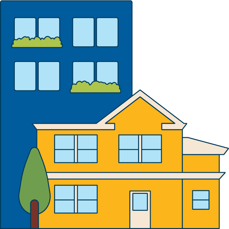 residential and urban buildings