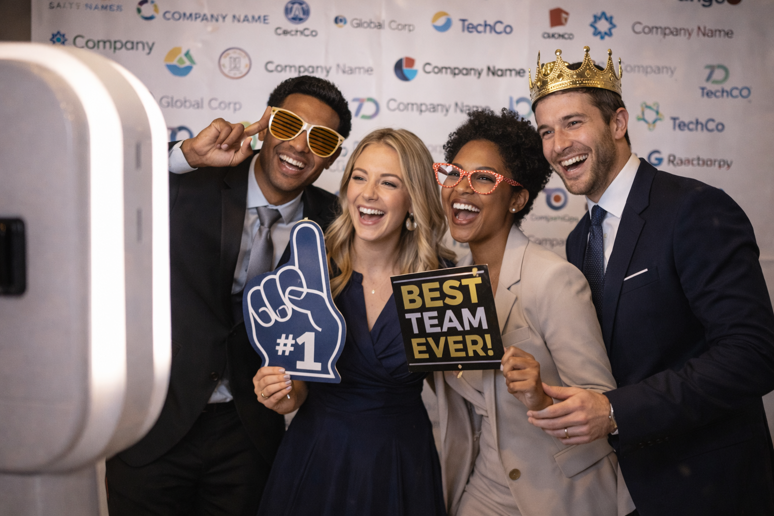 Photobooth strip photos from a wedding called Bailey & Kaitlynn on June 18, 2022, accompanied by handwritten messages and signatures.