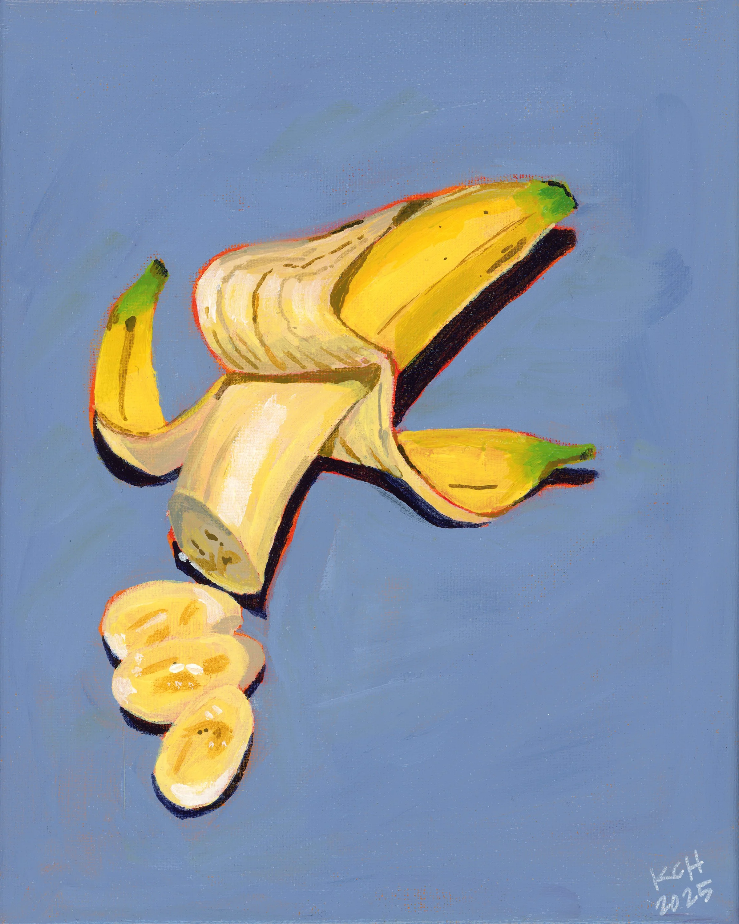 This sh!t is bananas · 8x10 · Acrylic on canvas · 2025