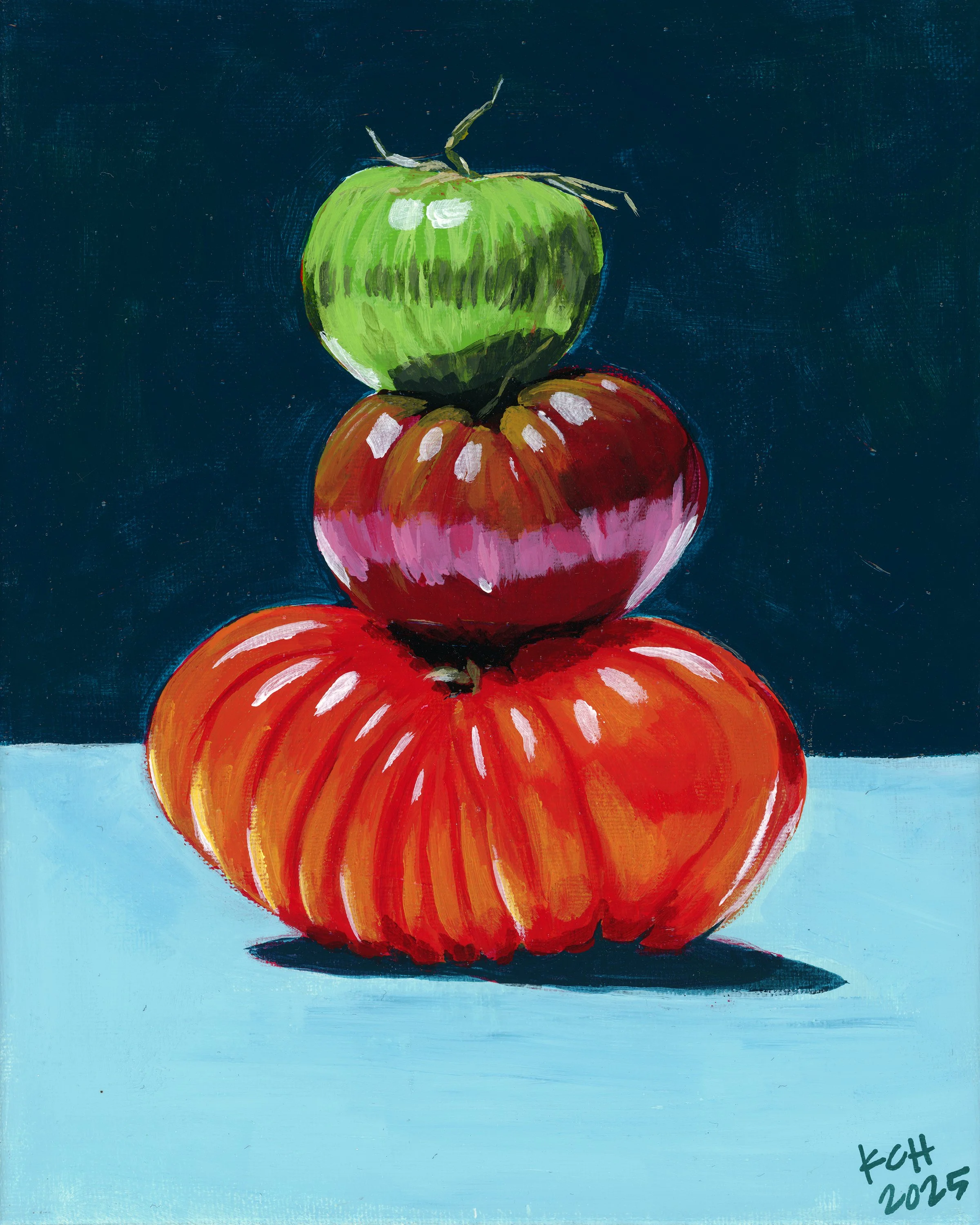 Stacked heirlooms · 8x10 · Acrylic on canvas · 2025