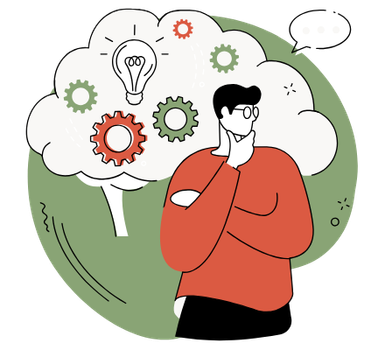 A man engaging in critical thinking and problem-solving