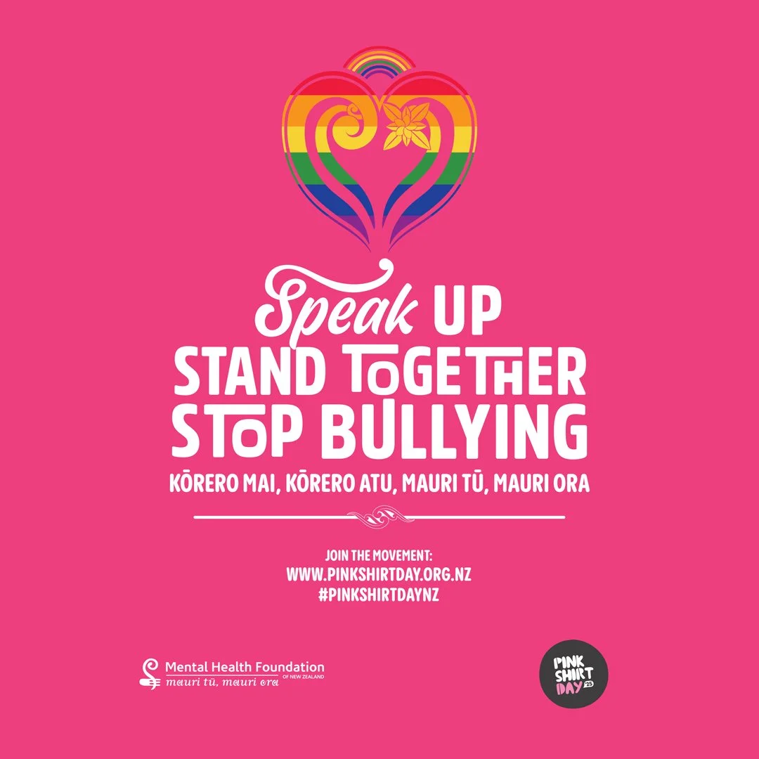 Pink shirt day New Zealand, speak up , stand together and stop bullying