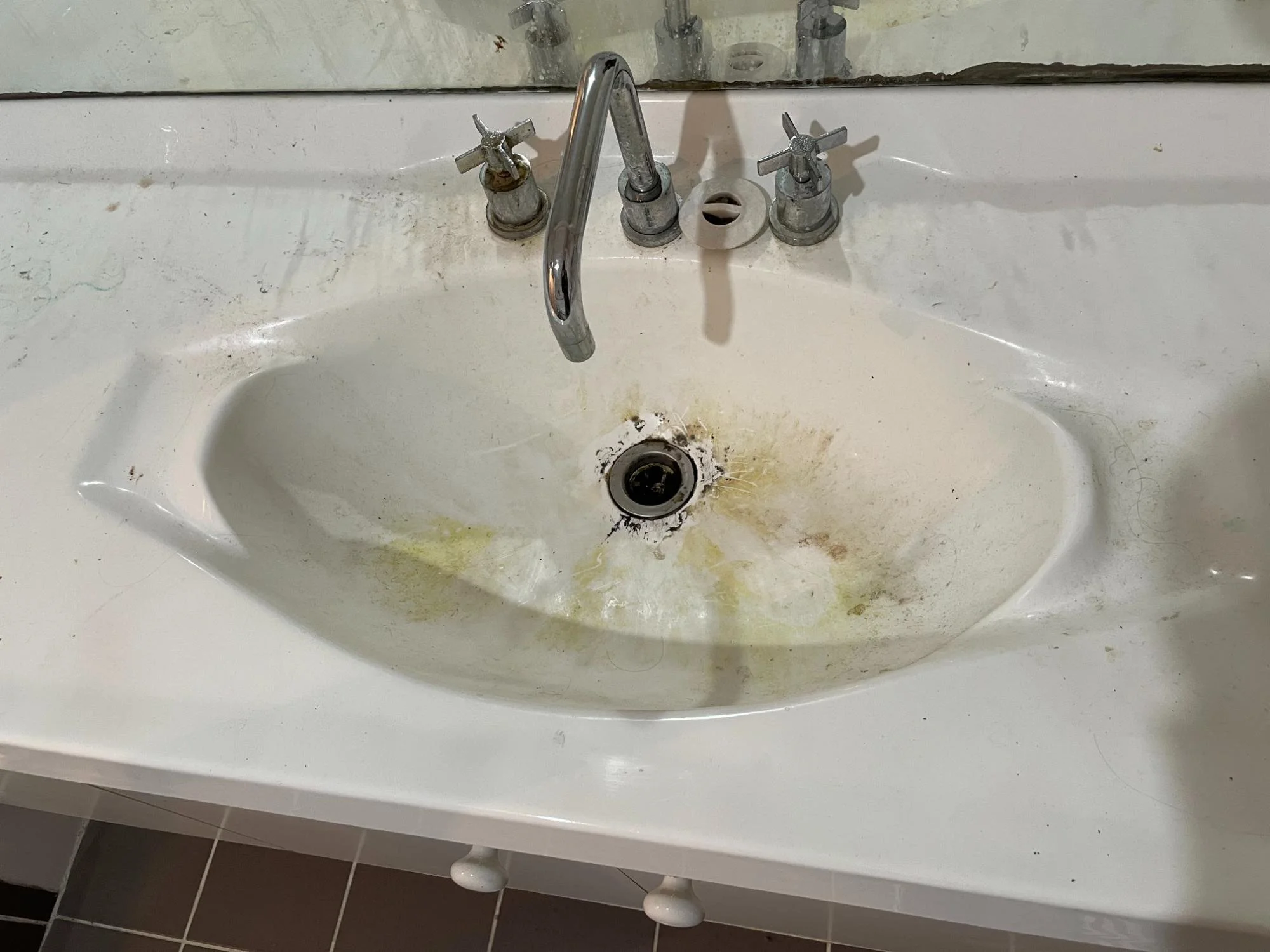 Bathroom sink before deep cleaning by Kat Clean Sydney, NSW