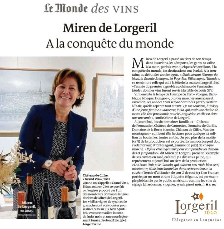 Miren de Lorgeril, mise à l’honneur par Le Monde des Vins