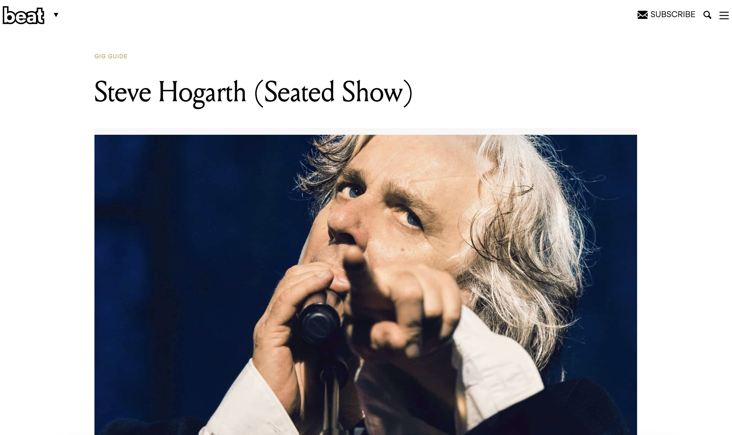 Heavy Magazine - Steve Hogarth Australian Tour article