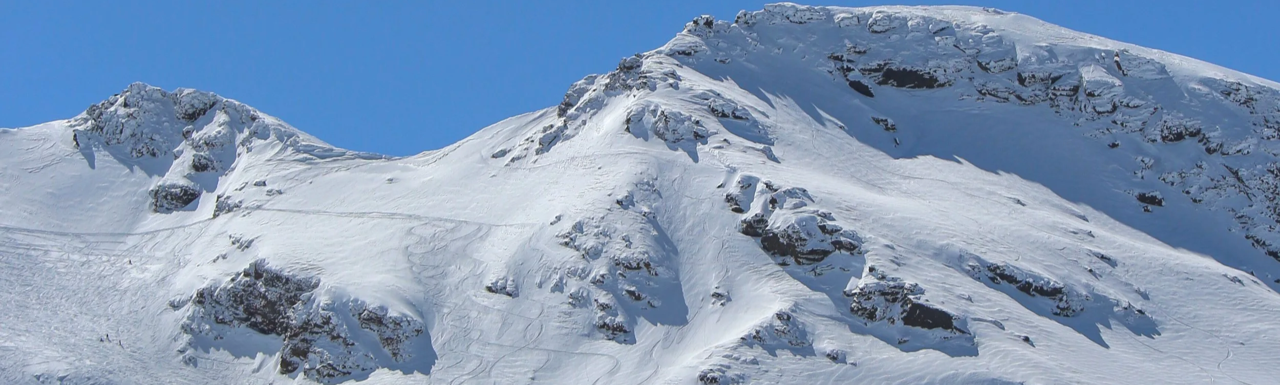 Snow-covered Sierra Nevada taken during an english ski lesson