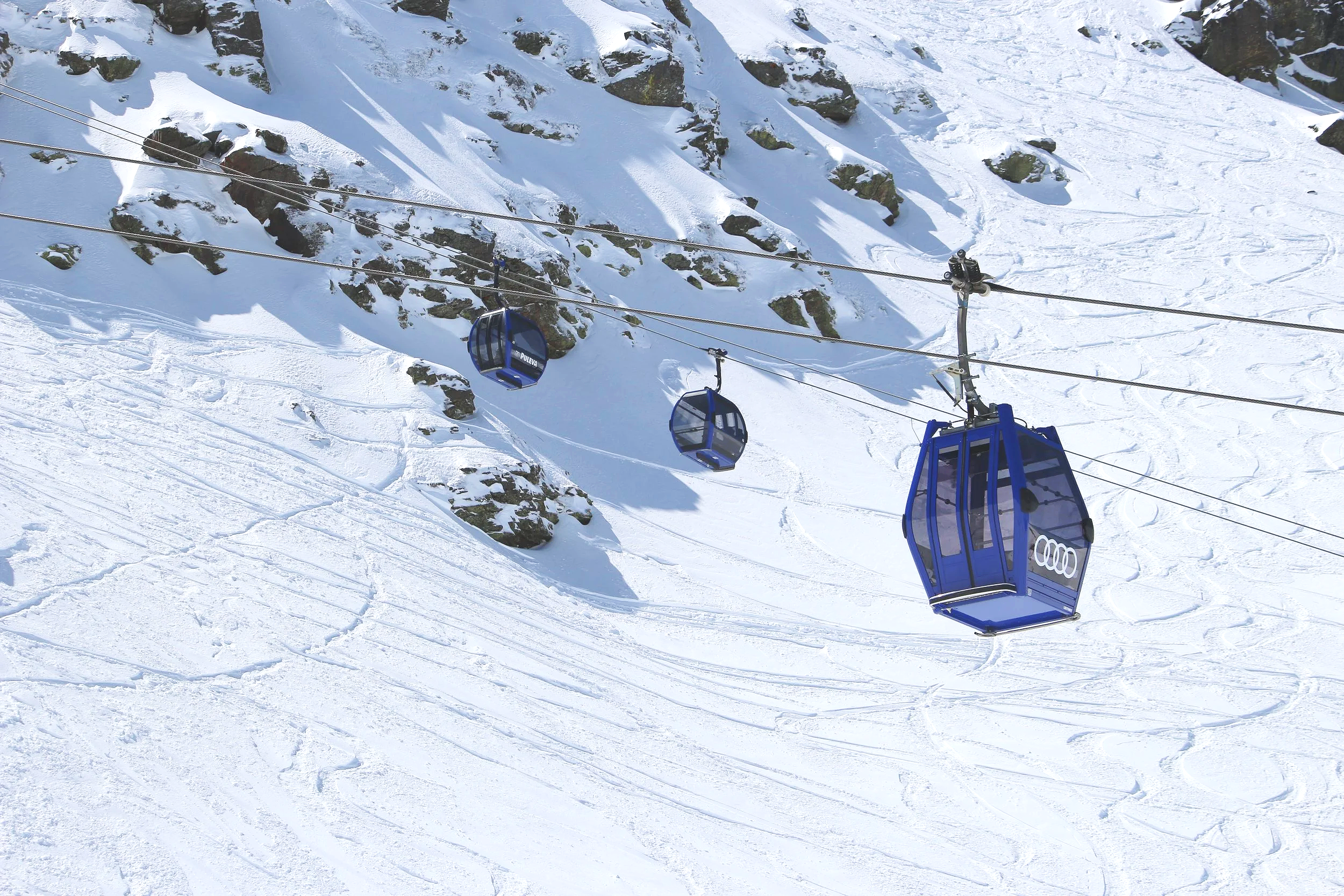 Blue Gondola in Sierra Nevada