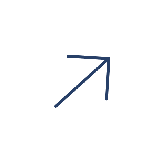 A simple drawing of a right turn arrow with a blue arrowhead and lines on a black background.
