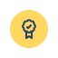 Round gold coin with a star symbol in the center
