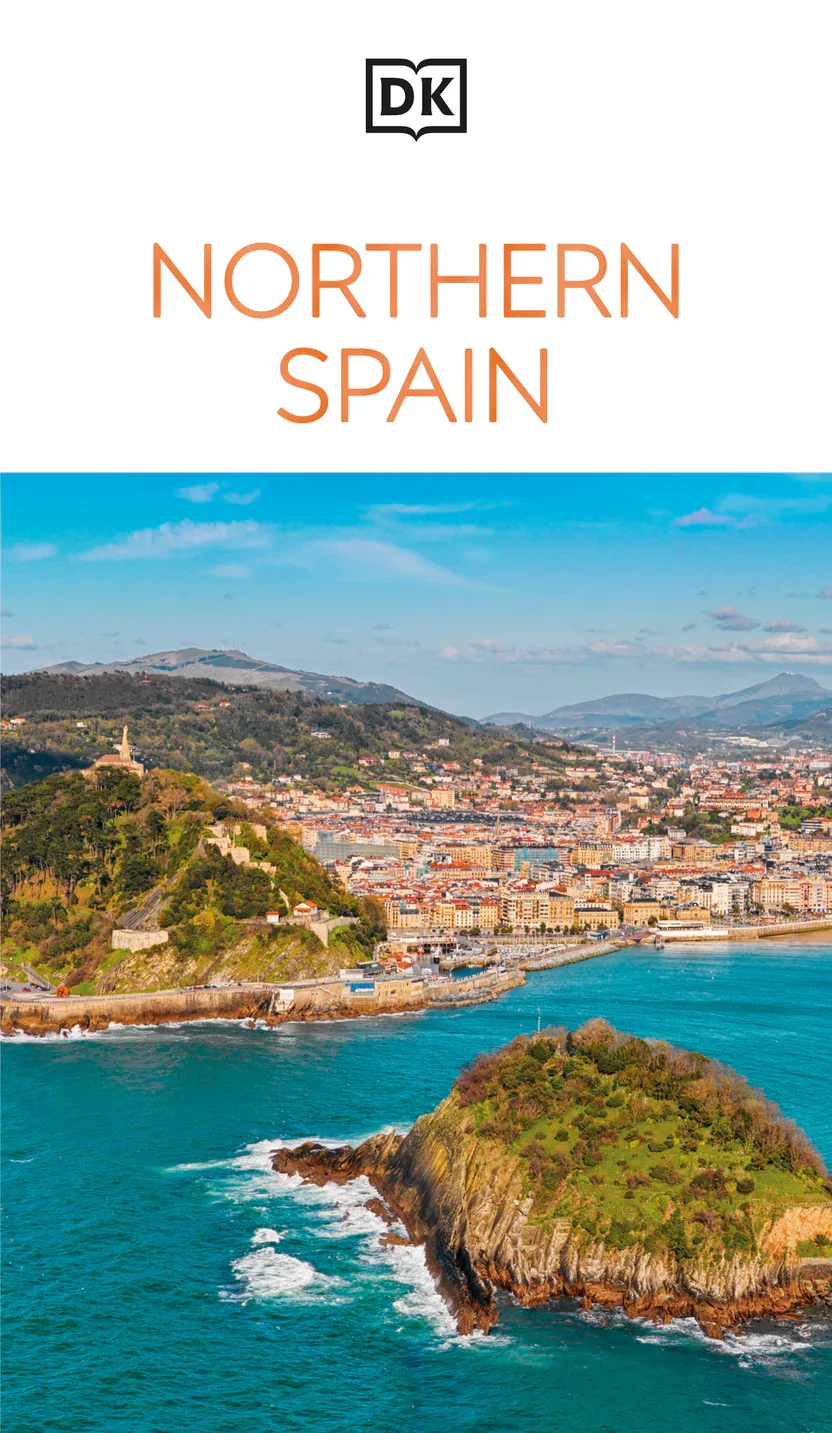 Cover of travel guide titled "Northern Spain" showing coastal city with green hills, buildings, and rocky shoreline under blue sky.