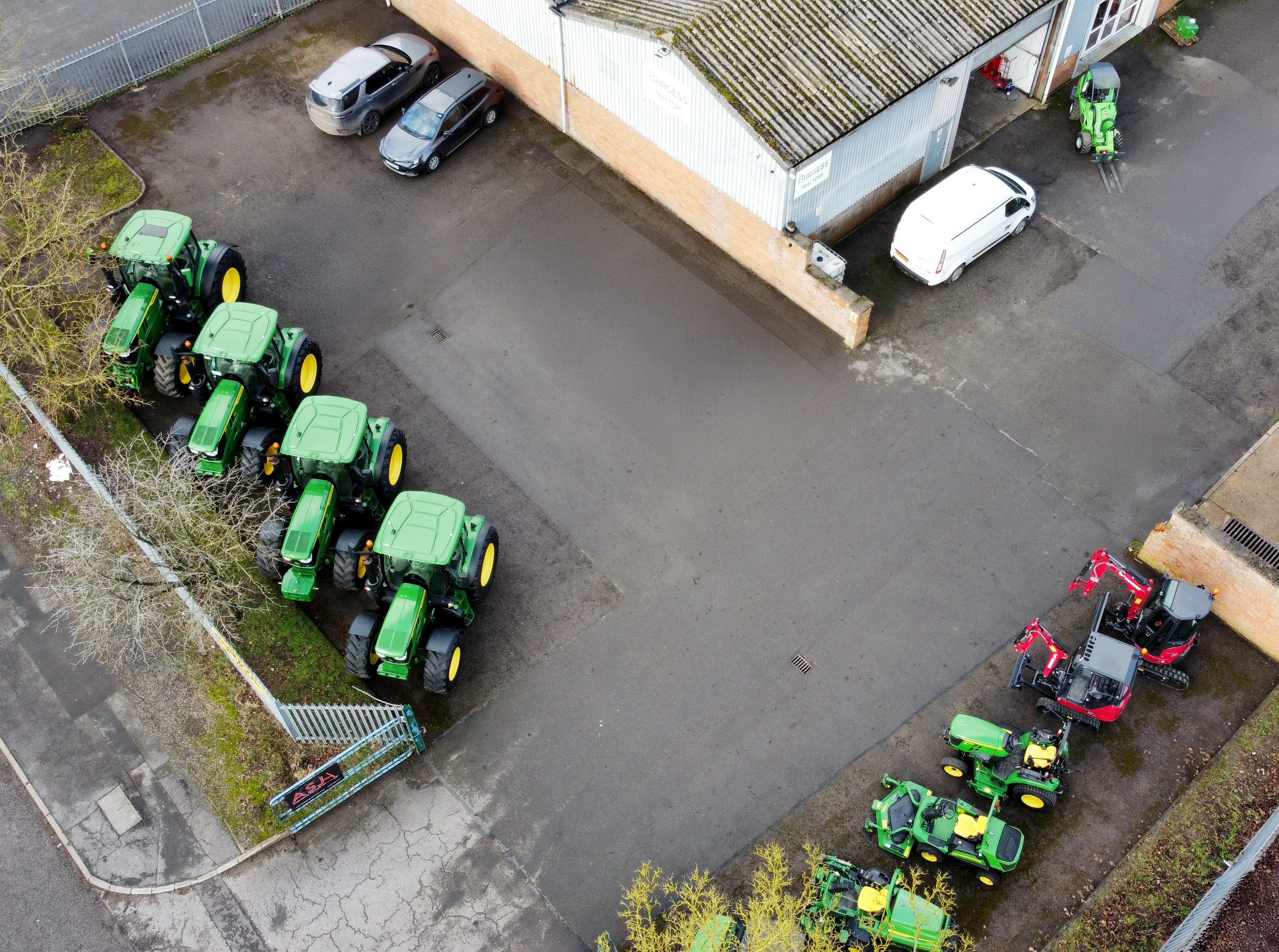An aerial view of the market rasen depot