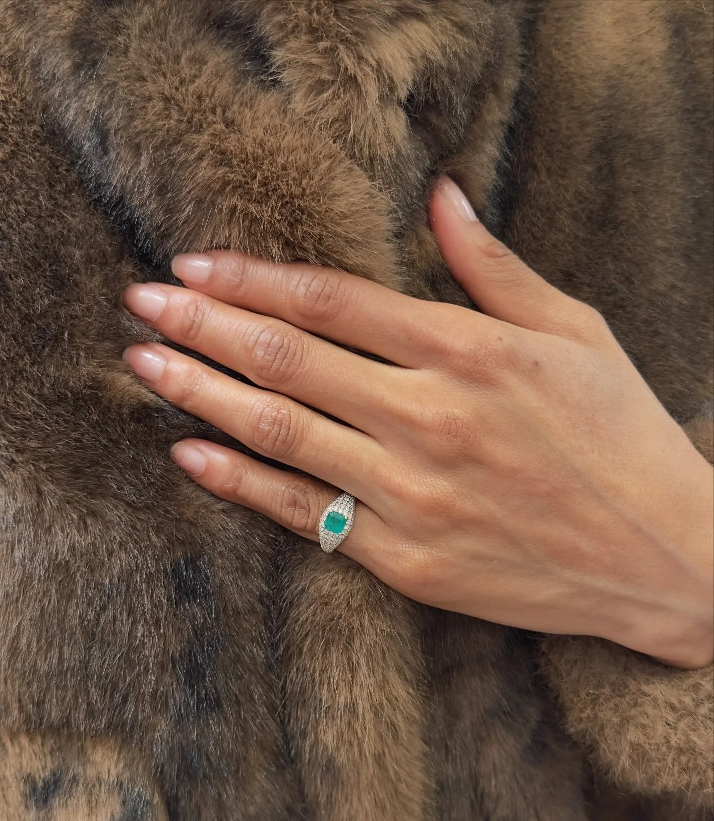 Smuk signet ring med diamanter og emerald. Prisen er 24.900kr #gold #diamonds #finejewelry #love