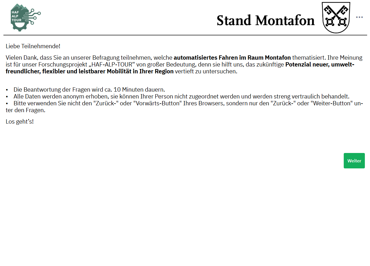 Befragung zum automatisierten Fahren im Montafon gestartet