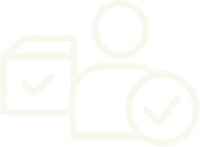 Icon of a person with a checkmark symbol and a document with a checkmark