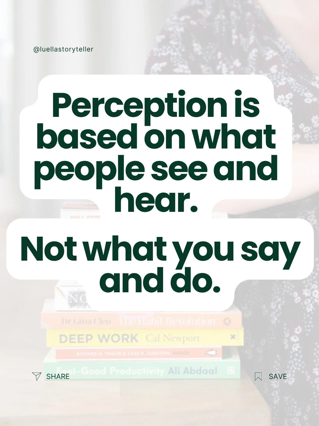 Perception is based on what people see and hear. Not what you say and do.

The two aren't the same. And perception is the foundation of the trust people have in you.

Which is worse: the quiet achiever no one realises has done anything, or the vocal 