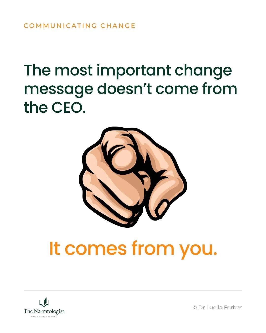At what point is the change yours to lead?

I get it. Often when there's a change it can be hard to know what to say to the team, and there's a feeling of not really knowing what's happening unless you're "in the tent".

You might be waitin